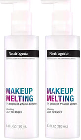 Neutrogena Makeup Melting Refreshing Jelly Cleanser, 7% Emollient-Vitamin Complex, Gentle Face & Eye Makeup Remover to Melt Stubborn Makeup, Cleanse & Condition Skin, Oil-Free, 6.3 fl. oz (Pack of 2)