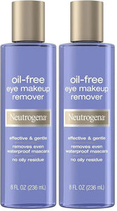 Neutrogena Gentle Oil-Free Eye Makeup Remover & Cleanser for Sensitive Eyes, Dissolves Waterproof Mascara, Dermatologist & Ophthalmologist Tested, 8 fl. oz (Pack of 2)