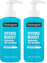 Neutrogena Hydro Boost Face Wash,Fragrance Free,Hydrating Facial Cleanser with Hyaluronic Acid,Daily Foaming Face Wash & Makeup Remover,Hypoallergenic Gel Cleanser,7.8 fl. oz,(Pack of 2)