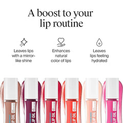 Neutrogena Hydro Boost Tinted Lip Oil with Hyaluronic Acid, Designed to Hydrate & Nourish While Providing a Luxurious Pop of Color for Fuller-Looking Lips, Light Pink, .2 fl. oz