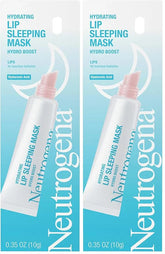 Neutrogena Hydro Boost Hydrating Lip Sleeping Mask with Hyaluronic Acid,Clear Overnight and Daily Moisturizing Treatment for Very Dry Lips,Fragrance Free Squeeze Tube Lip Balm,0.35 oz,(Pack of 2)
