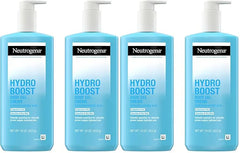 Neutrogena Hydro Boost Body Gel Cream,Hydrating Body Lotion with Hyaluronic Acid for Sensitive Skin,Fragrance-Free Hyaluronic Acid Moisturizer,16 oz,(Pack of 4)