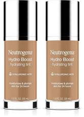 Neutrogena Hydro Boost Hydrating Tint with Hyaluronic Acid, Lightweight Water Gel Formula, Moisturizing, Oil-Free & Non-Comedogenic Liquid Foundation Makeup, 105 Caramel Color 1.0 fl. oz (Pack of 2)