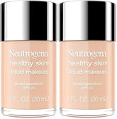 Neutrogena Healthy Skin Liquid Makeup Foundation, Broad Spectrum SPF 20 Sunscreen, Lightweight & Flawless Coverage Foundation with Antioxidant Vitamin E & Feverfew, Medium Beige, 1 fl. oz (Pack of 2)