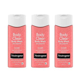 Neutrogena Body Clear Acne Body Wash Pink Grapefruit - Salicylic Acid Formula for Breakout Treatment, Exfoliating Cleanser for Clear Skin, 8.5 fl. oz. Bottle, 3-Pack