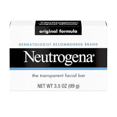 Neutrogena Original Amber Bar Facial Cleansing Bar with Glycerin, Clean-Rinsing, Transparent Face Soap, Free of Harsh Detergents, & Dyes, 3.5 oz