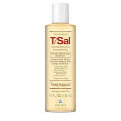 Neutrogena T/Sal Therapeutic Dandruff Shampoo,Scalp Build-Up Control,3% Salicylic Acid,Psoriasis Treatment,Seborrheic Dermatitis Shampoo,Clears Flakes,Fragrance Free,4.5 fl oz,(Pack of 4)
