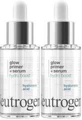 Neutrogena Hydro Boost Glow Booster Primer & Serum, Hydrating & Moisturizing Face Serum-to-Primer Hybrid, Infused with Purified Hyaluronic Acid & Designed to Instantly Hydrate, 1.0 fl. oz (Pack of 2)