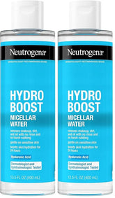 Neutrogena Hydro Boost Micellar Water with Hyaluronic Acid,Micellar Cleansing Water for Sensitive Skin,Removes Makeup,Dirt & Oil,Alcohol-Free,13.5 fl oz,(Pack of 2)