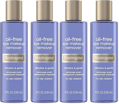 Neutrogena Oil-Free Eye Makeup Remover & Cleanser,Gentle & Non-Greasy Makeup Remover for Waterproof Mascara,8 fl. Oz,(Pack of 4)