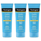 Neutrogena Hydro Boost Water Gel Moisturizing Sunscreen Lotion, Broad Spectrum Sunblock SPF 50, Water Resistant Travel Size Sunscreen For Sensitive Skin, 3 FL OZ (3-Pack)