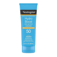 Neutrogena Hydro Boost Moisturizing Water Gel Sunscreen Lotion with Broad Spectrum SPF 50, Water-Resistant & Non-Greasy Hydrating Sunscreen Lotion, Oil-Free, 3 fl. oz