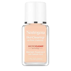 Neutrogena SkinClearing Oil-Free Acne and Blemish Fighting Liquid Foundation with Salicylic Acid Acne Medicine, Shine Controlling, for Acne Prone Skin, 80 Medium Beige, 1 fl. oz