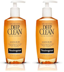 Neutrogena Deep Clean Daily Facial Cleanser with Beta Hydroxy Acid for Normal to Oily Skin,Alcohol-Free,Oil-Free & Non-Comedogenic,6.7 fl. oz,(Pack of 2)