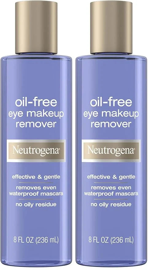 Neutrogena Gentle Oil-Free Eye Makeup Remover & Cleanser for Sensitive Eyes, Dissolves Waterproof Mascara, Dermatologist & Ophthalmologist Tested, 8 fl. oz (Pack of 2)