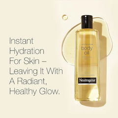 Neutrogena Body Oil Light Sesame Formula, Twin Pack of 16 fl oz, Radiant Glow Moisturizer for Dry Skin, Bath & Shower Oil For Smooth and Hydrated Skin