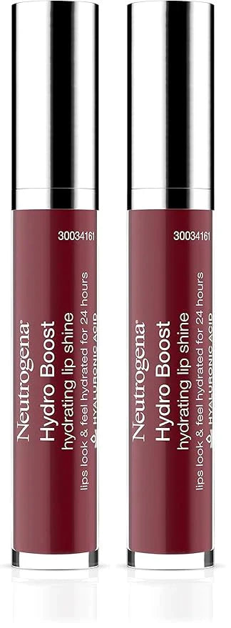 Neutrogena Hydro Boost Moisturizing Lip Gloss, Hydrating Non-Stick and Non-Drying Luminous Tinted Lip Shine with Hyaluronic Acid to Soften and Condition Lips, 70 Velvet Wine, 0.10 oz (Pack of 2)
