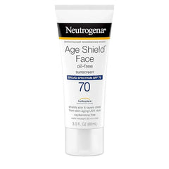 Neutrogena Age Shield Face Oil-Free Sunscreen Lotion with Broad Spectrum SPF 70, Non-Comedogenic Moisturizing Sunscreen to Help Prevent Signs of Aging, PABA-Free, 3 fl. oz (Pack of 3)