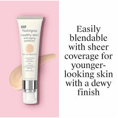 Neutrogena Retinol Treatment and Tinted Facial Moisturizer, Healthy Skin Anti-Aging Perfector with Broad Spectrum SPF 20 Sunscreen with Titanium Dioxide, 20 Fair to Light, 1 fl. oz